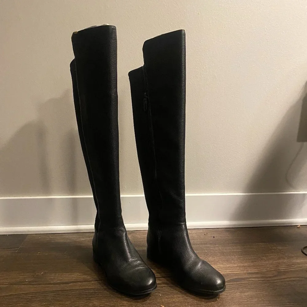 NEVER WORN! Cole Haan Duchess Over-The-Knee Black Leather Boots